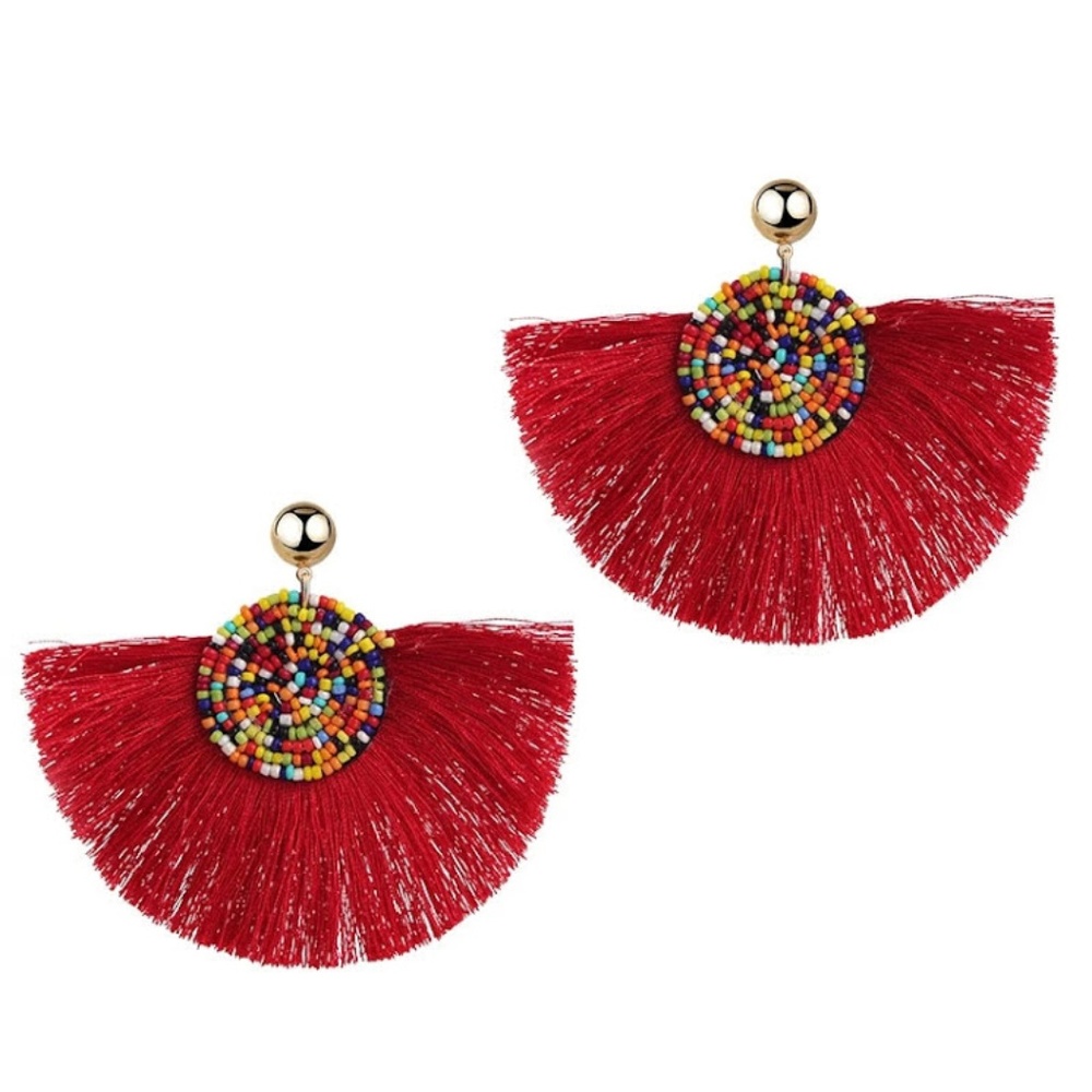 Fringe bead earrings